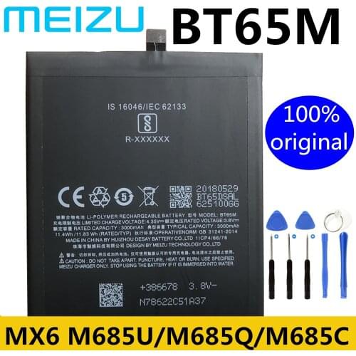 Meizu 3060mAh BT65M New Original Replacement Battery For Meizu MX6 Cell Phone Batteries