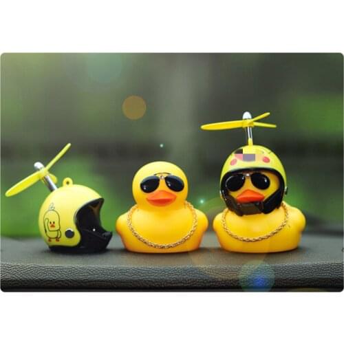 Bicycle Motorcycle Accessories Fun Yellow Duck with Helmet Handlebar Snap Fixed Car Interior Ornaments Riding Cycling Car Goods