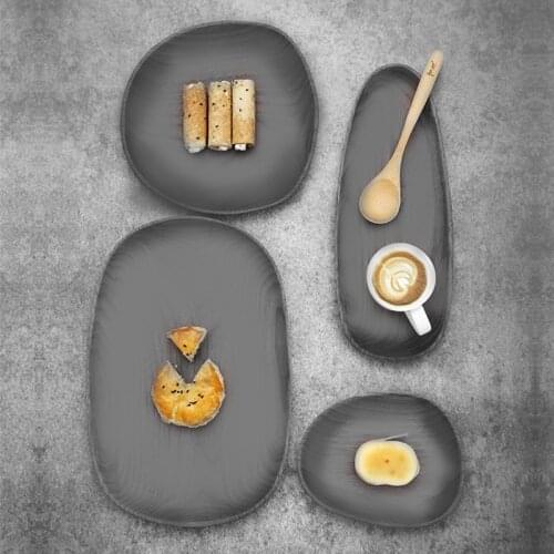 Concrete irregular oval tray silicone mold cement tray mold