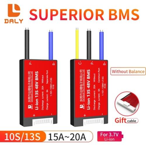 Daly BMS 3.7V Li-Ion 10S 13S 15A 20A Without Balance Used For Electric Scooter E-Bike