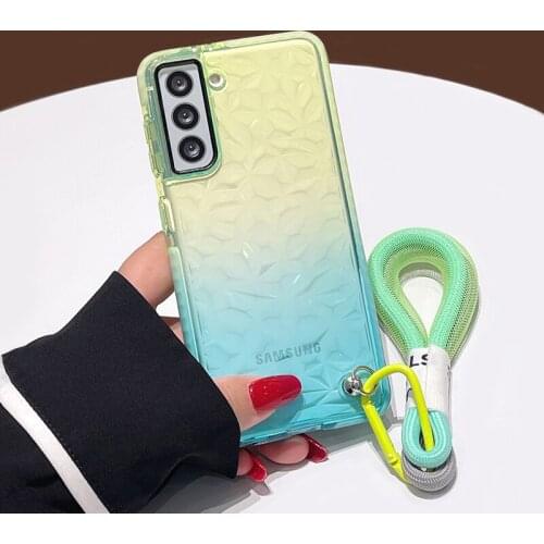 Diamond Pattern Hand Strap Phone Case For Samsung A52 A72 A51 A71 A31 S21 Plus S20 S10 S9 S8 Note 20 Ultra Soft Clear Back Cover