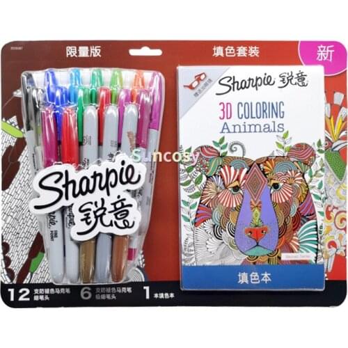 Sharpie Color Burst Markers, Fine Point, 18 Count, Oil Art Markers, for artist Drawing Painting Color Markers art supplies