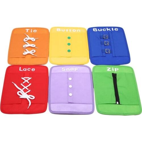 Colorful Baby Early Learning Kits Basic Life Skills Toys Learn To Dress Boards Button Buckle Lace Tie Montessori Child Gift