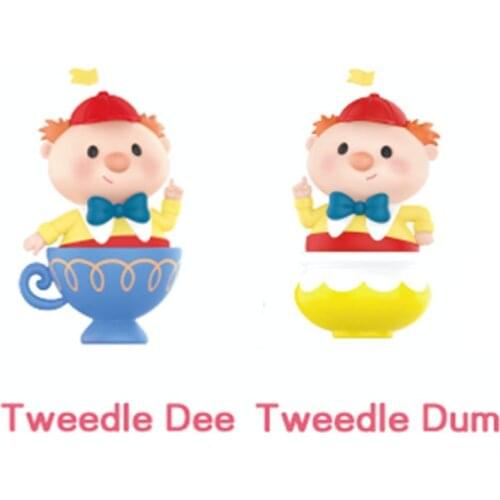 Disney Alice in Wonderland Tweedle Dee Tweedle Dum Action Figure Dolls Toys Cute Cartoon Anime Figures Gifts for Kids