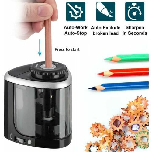 Electric Pencil Sharpener Auto Durable Portable School Classroom Home Office For Artists Kids Adults Colored Pencils Sharpeners