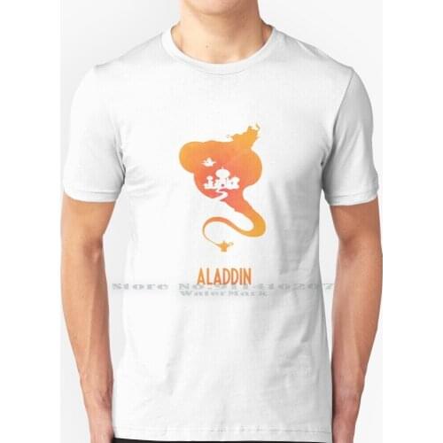 Aladdin T Shirt 100% Pure Cotton Animation Cartoon Fantasy Kids Room Minimalist Movie Negative Space Pop Water Colour