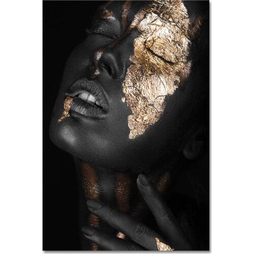 Black And Gold Woman Printed Water-Soluble Canvas 11CT Cross Stitch Set Embroidery DMC Threads Knitting Painting Counted