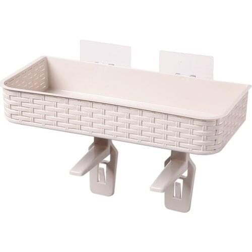 HS040 Bathroom Imitation rattan nail free seamless storage rack, toilet lid rack 36*16*23.5cm