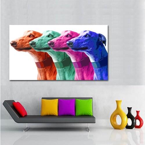 Art Canvas Painting Poster Prints Greyhound Animal Oil Painting Modern Colorful Galgo Wall Art Picture