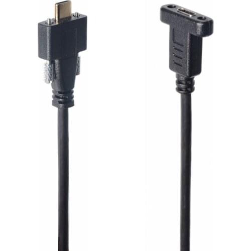 USB Type C Extension Cable 2feet, Dual Screw Locking USB-C Male to Female Extender Data and Charging Cable Dual Locking Screw