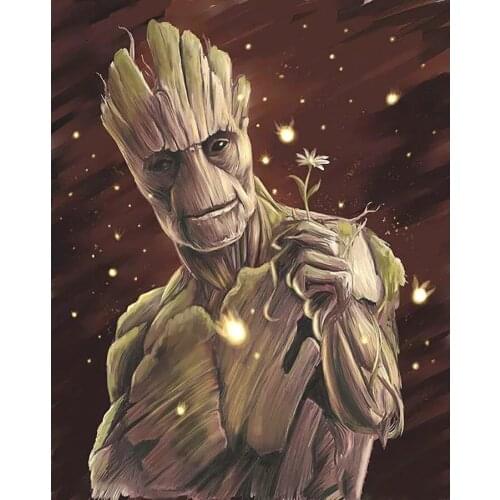 Full Square/Round drill diamond Painting kind Groot 5D DIY diamond embroidery Rhinestones mosaic Cartoons home Decoration E1421