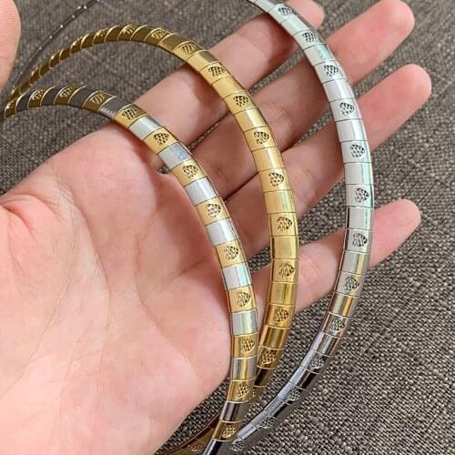 Women Stainless Steel Choker 8MM Heart Shape Collar Necklace Jewelry Snake Chain For Girl Gift