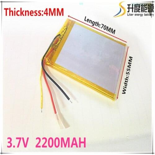 Size 405570 3.7V 2200mah Lithium polymer Battery With Protection Board For GPS Tablet PC Digital Products Free Shipping