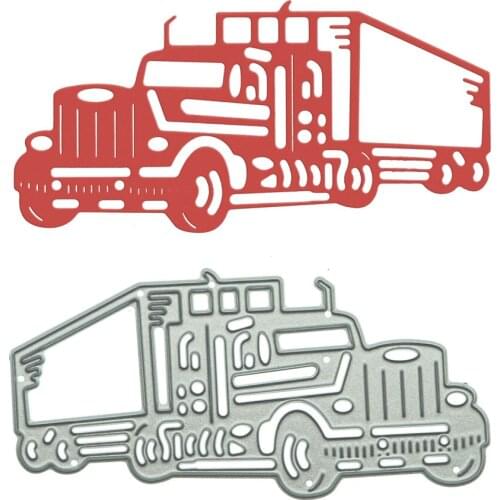 Semi-truck Vehicle Pattern Cutting Die Cutter For Scrapbooking Metal Stencil For DIY Paper Card Clip Art Work Decorating