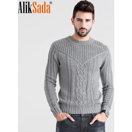 Men 2020 Autumn Winter England Style Jacquard Pattern Sweater Pullovers Men Casual Outfits Cotton Warm Knitwear Sweater Coat Men