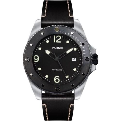 Parnis Outdoor Seriers Luminous Mens Sapphire Glass Ceramic Bezel 100m Waterproof Sport Automatic Mechanical Watch Wristwatch