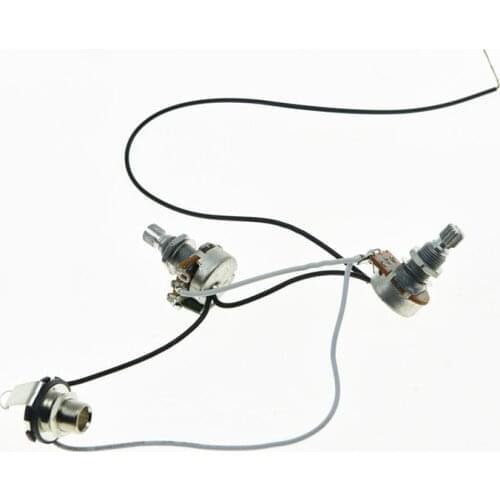 KAISH Prewired Wiring Harness Alpha 500K Mini Pots 1V1T 1 Socket for Precision P Bass
