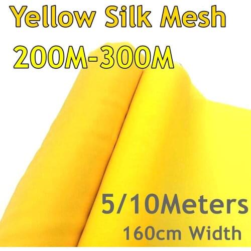 5/10 Meters Yellow 64inches(160CM) Width 200M/250M/300M Silk Screen Mesh 80T-120T Durable Polyester Screen Printing Mesh Fabric