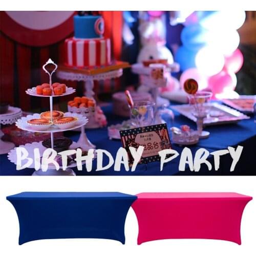 Wedding table cloth Party Stretch Tablecloth Spandex Lycra Table Cover for Wedding Decor Meeting Cocktail table cover fit Hotel