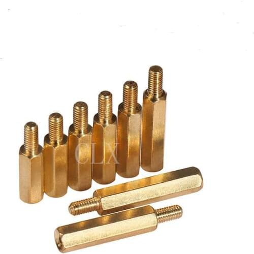 50Pcs/lot M3*6/8/10/12/15/20+6mm Hex Nut Spacing Screw Brass Threaded Pillar PCB Computer PC Motherboard Standoff Spacer