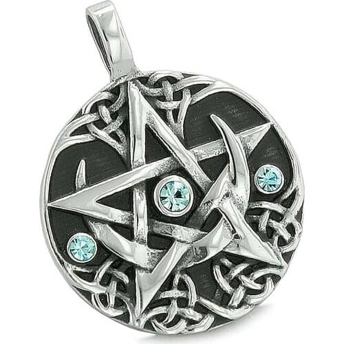 Amulet Talisman Pentagram Pentacle Jewelry Religious Wicca Wiccan Pagan Jewelry Pointed Star Charm For Men