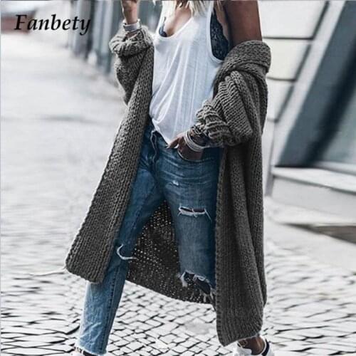 2021 Women Elegant Solid Color Lapel Knitted Cardigan Casual All-Match Long Sweater Coats Autumn Winter Fashion Retro Streetwear