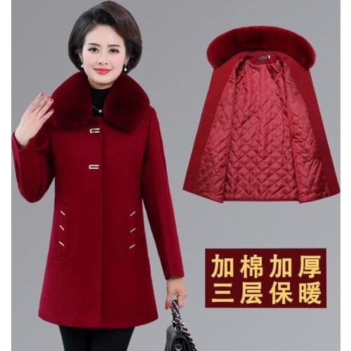 Middle-Aged Women Thick Wool Female Coat Medium-Long Plus 5xl Mink Velvet Western Style Warm Elegant Temperament Jacket