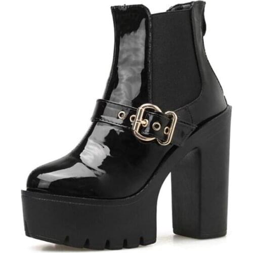 Winter Women Boots Low-Heels Round Toe Ladies Boots Casual Zipper Shiny Crystal Warm Booties Females Shoes