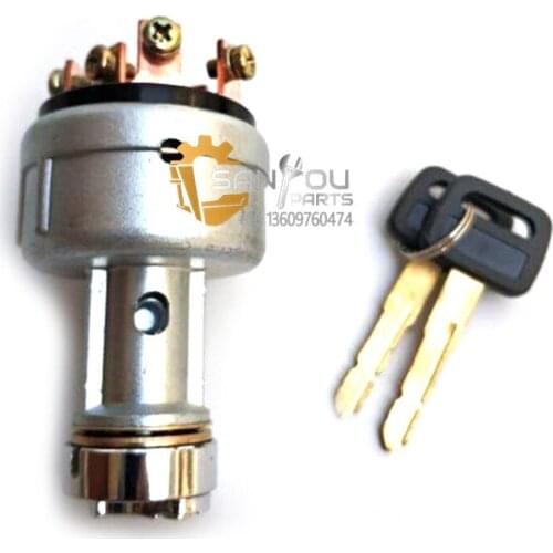 22B-06-11910 starter switch for Komatsu PC200-7 Excavator Ignition Key Switch 22B0611910