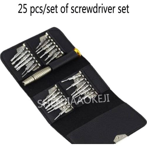 25 pcs/set precision screwdriver set Hardware Tools Phone Repair Tools Leather Cases Household Tool Set Holster packaging