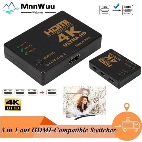 3 in 1 out 4K*2K 1080P Switcher HDMI Switch Selector 3x1 Splitter Box Ultra HD for HDTV Xbox PS3 PS4 Multimedia HOT Selling