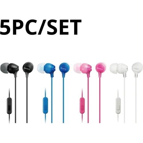 5PC Sony headset MDR-EX15AP: With channel type MDR-EX15AP microphone remote Control, wireless headset