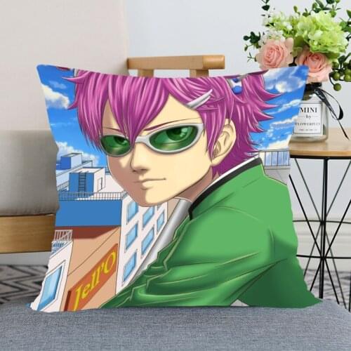 Anime Saiki Kusuo no Sainan Pillow Case Modern Home Decorative Pillowcase 35x35cm,40X40cm(one side) For Living Room Pillow Cover