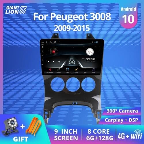 2DIN Android 9.0 Car Radio For Peugeot 3008 2009-2015 Car Multimedia Video Stereo Player GPS Navigation Autoradio DVD Player