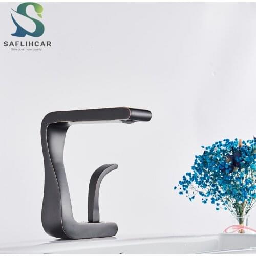 Free Shipping Sflihcar Basin Faucet Bathroom Curved Water Tap Sink Faucets Single Handle Mixer Tap Z Style Hot Cold Water Taps