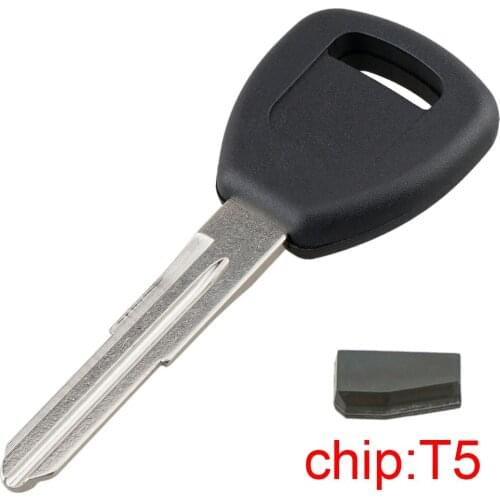 Bliack Uncut Blade Blank Car Key Replacement Ignition with T5 Transponder Chip HD106-PT5 Fit for Honda Car Key or Worn Key Case