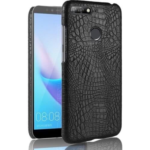 Huawei Honor 7A Pro AUM L29 Crocodile Leather Skin Back Cover Hard Case for Huawei Honor 7A Pro AUM-L29 Cover Protector