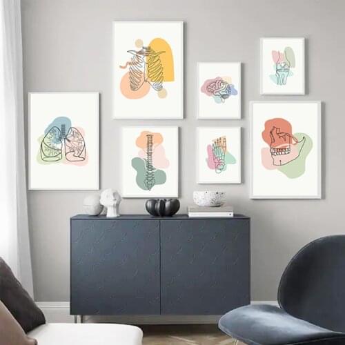Sternum Spine Foot Bone Lung Brain School Anatomy Wall Art Canvas Painting Posters And Prints Wall Pictures Doctor Office Decor