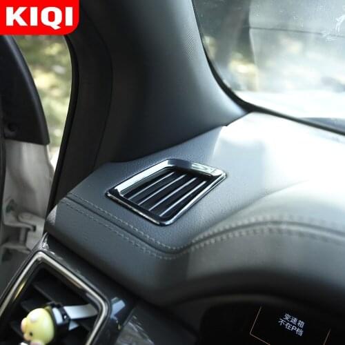 KIQI 2Pcs Stainless Steel Air Vent Cover Trim Ac Conditioning Outlet Sticker for Ford Everest Endeavour 2016 - 2020 Accessories