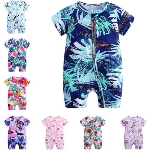 2021 Newborn Unisex Rompers Baby Boy Girl Short Sleeve Summer Cotton Jumpsuit