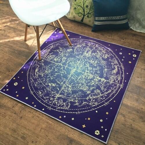 3D constellation square Carpet in the living room bedroom study computer chair cushion can be washed coffee rug