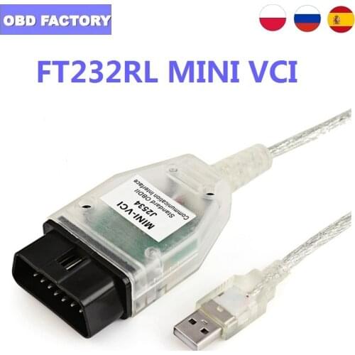 MINI VCI for T-oyota MINI VCI J2534 tis Techstream V16.00.017 Techstream 10-PCS OBD2 Diagnostic Scanner for L-exus