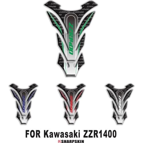 Motorcycle personality 3D fuel tank pad protective stickers fishbone modification stickers For Kawasaki zzr1400 zzr 1400