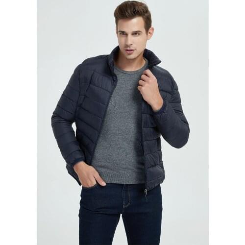 2020 Men Parkas Casual Solid Color Mens Winter Coat Lightweight Stand-up Collar Mens Down Jacket Fashion Loose Plus Size L-4XL