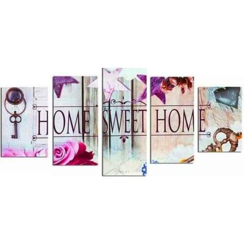 5pcs Full Square/Round Drill 5D DIY Diamond Painting "Home Sweet Home" Multi-picture Combination 3D Embroidery 5D Decor XG