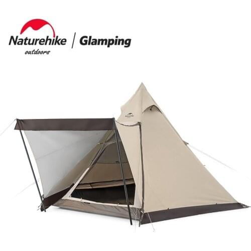 Naturehike 3-4 Persons Camping Tents Hexagonal Pyramid Family Tent Sun Shelters 150D For Outdoor Hiking Picnic Travel NH20ZP013