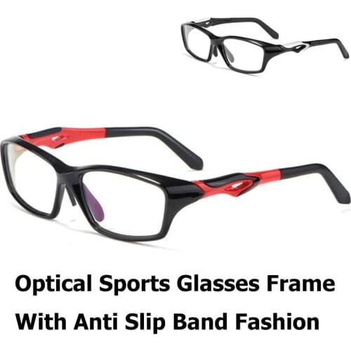 New Fashion Optical Sports Glasses Comfortable Durable TR Rectangular Spectacle Frame Non Slip Band Flexible Mirror Legs