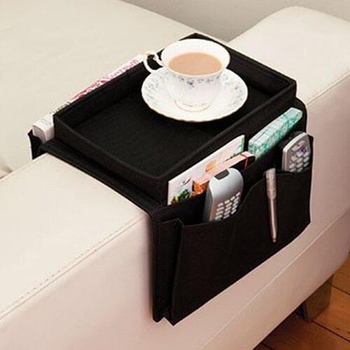 Arm Rest Chair Settee Couch Sofa Remote Control Table Top Holder Organiser Tray