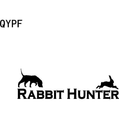 QYPF 16.2CM*4.8CM Fashion Vinyl Car Sticker For Rabbit Hunter Decal Black Silver C15-3201