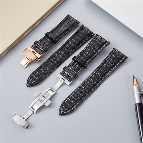 Crocodile Design Watchbands Calf Leather Watch Band 18mm 20mm 22mm 24mm Women Men Watch Accessories Business Wrist Strap